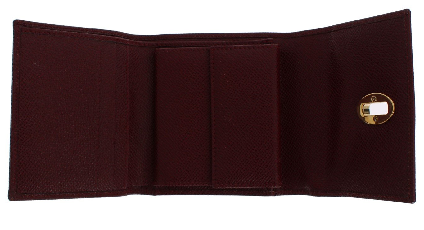 Bordeaux Leather Dauphine Trifold Wallet