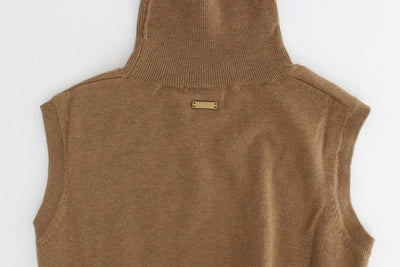 Brown knitted wool dress