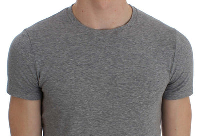 Gray Cotton Stretch Crew-neck Underwear T-shirt