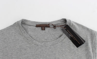 Gray Cotton Stretch Crew-neck Underwear T-shirt