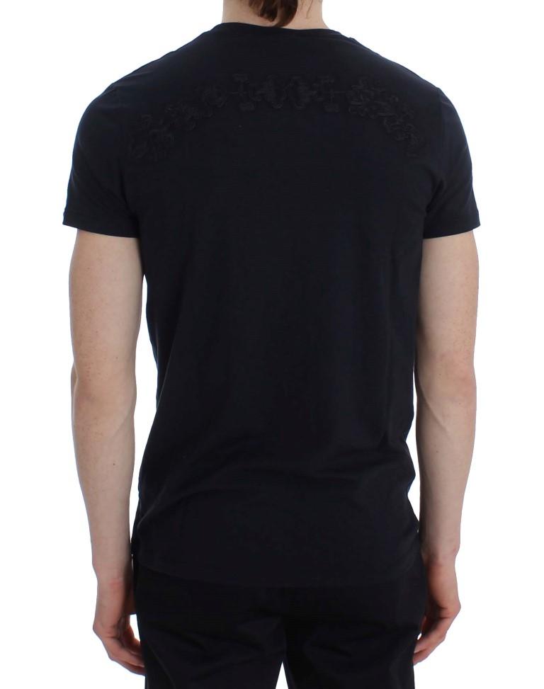 Blue Cotton Stretch Crewneck Underwear T-shirt