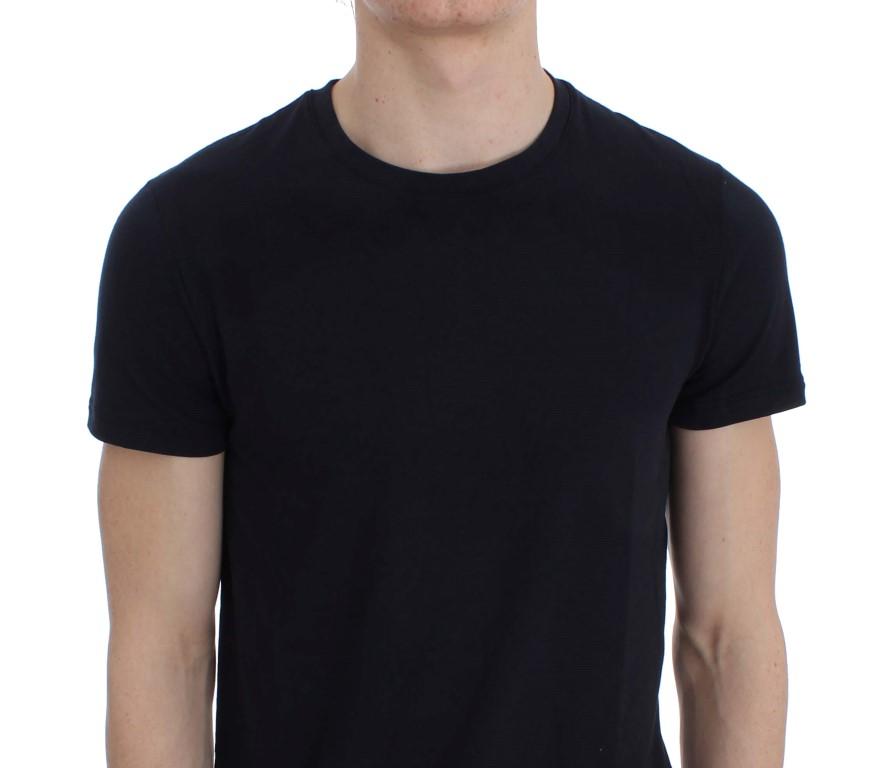 Blue Cotton Stretch Crewneck Underwear T-shirt