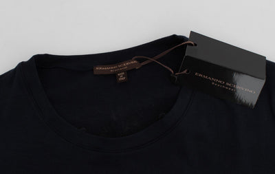 Blue Cotton Stretch Crewneck Underwear T-shirt