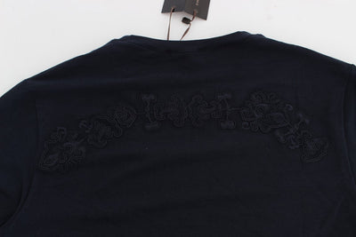 Blue Cotton Stretch Crewneck Underwear T-shirt