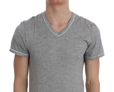 Gray Modal Stretch V-neck Underwear T-shirt