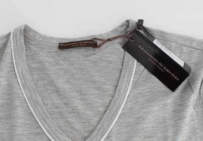 Gray Modal Stretch V-neck Underwear T-shirt