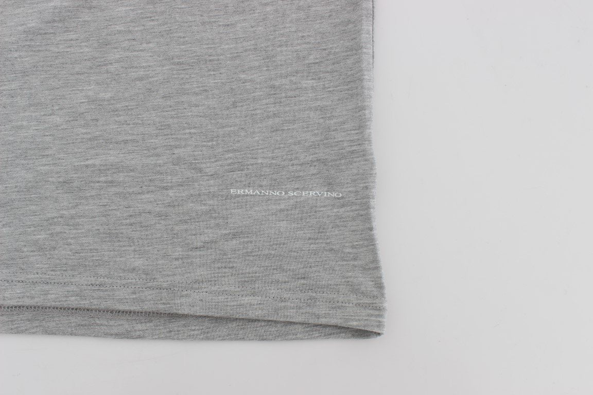 Gray Modal Stretch V-neck Underwear T-shirt