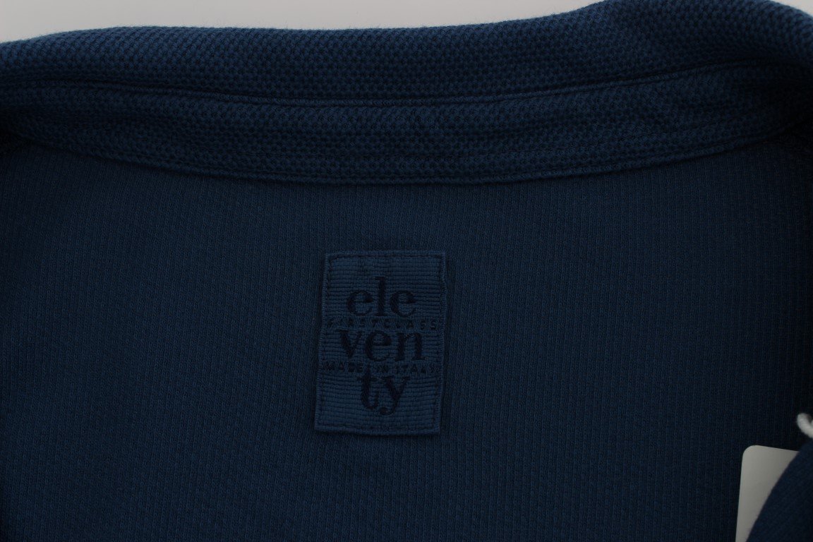 Blue Cotton Long Sleeve Slim Fit Casual Shirt