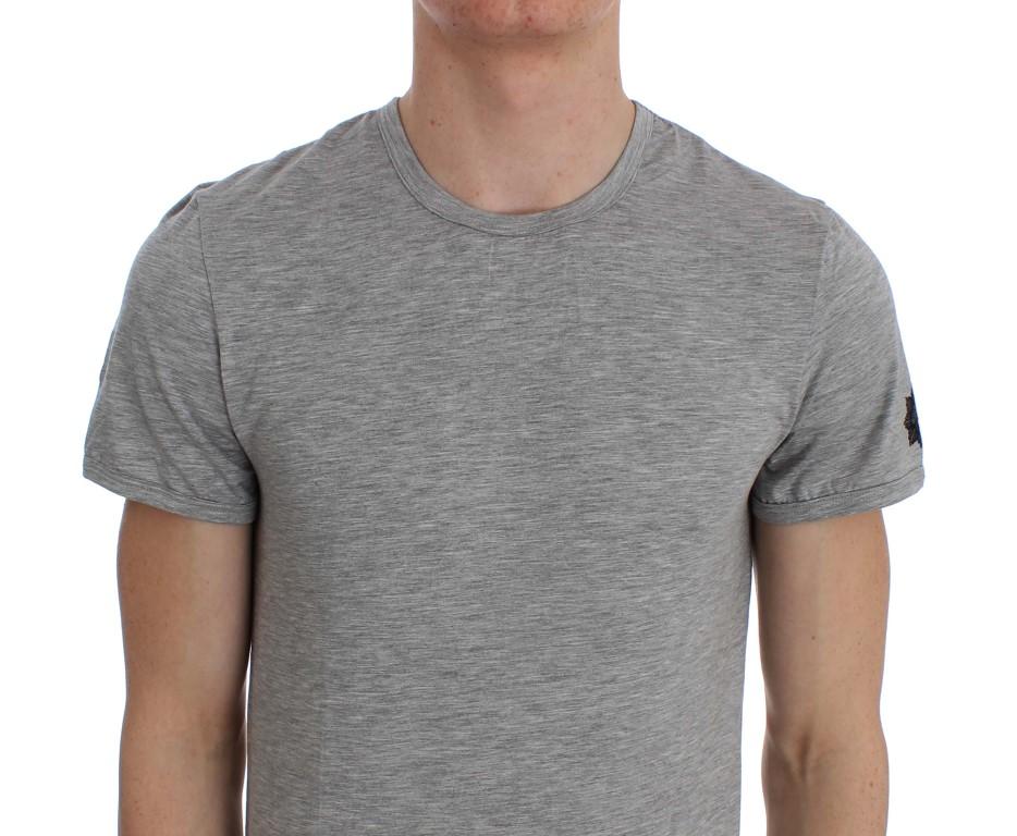 Gray Modal Stretch Crew-neck Underwear T-shirt