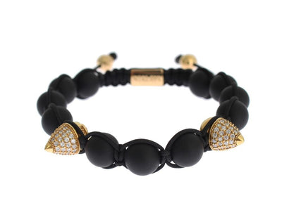 Matte Onyx CZ Gold 925 Silver Bracelet