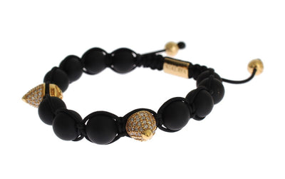 Matte Onyx CZ Gold 925 Silver Bracelet