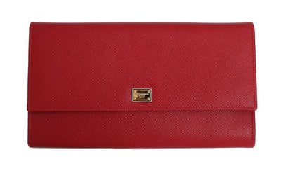Red Leather Dauphine Continental Wallet