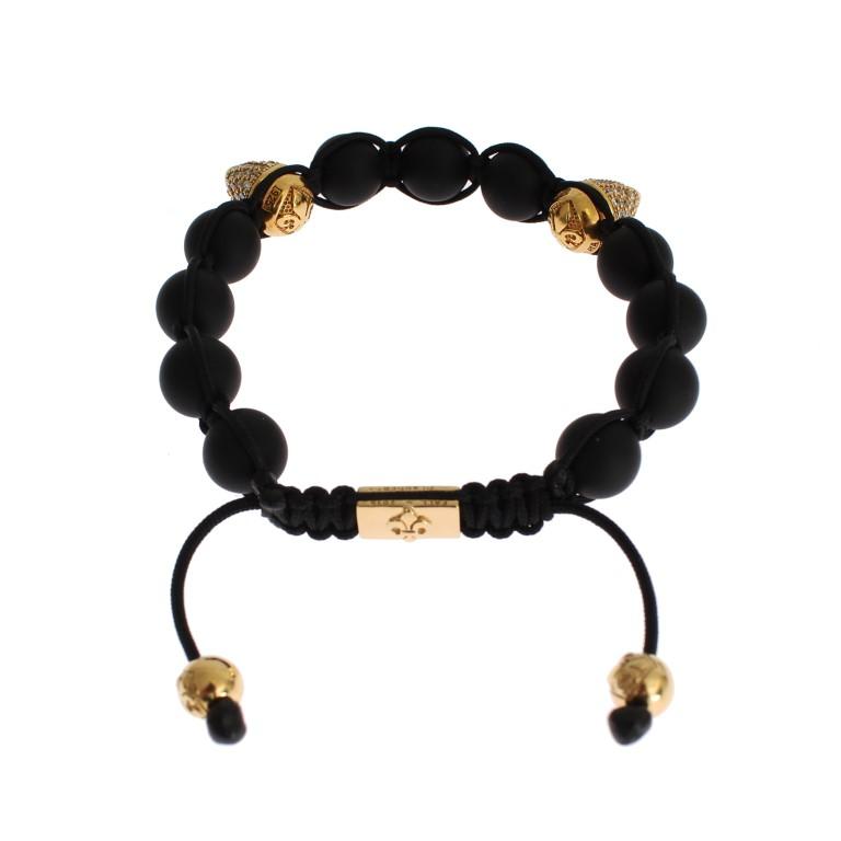 Matte Onyx CZ Gold 925 Silver Bracelet