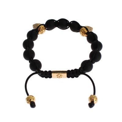 Matte Onyx CZ Gold 925 Silver Bracelet