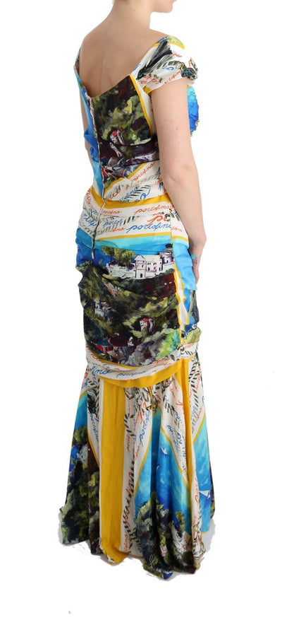 Multicolor Silk Stretch Portofino Sheath Dress