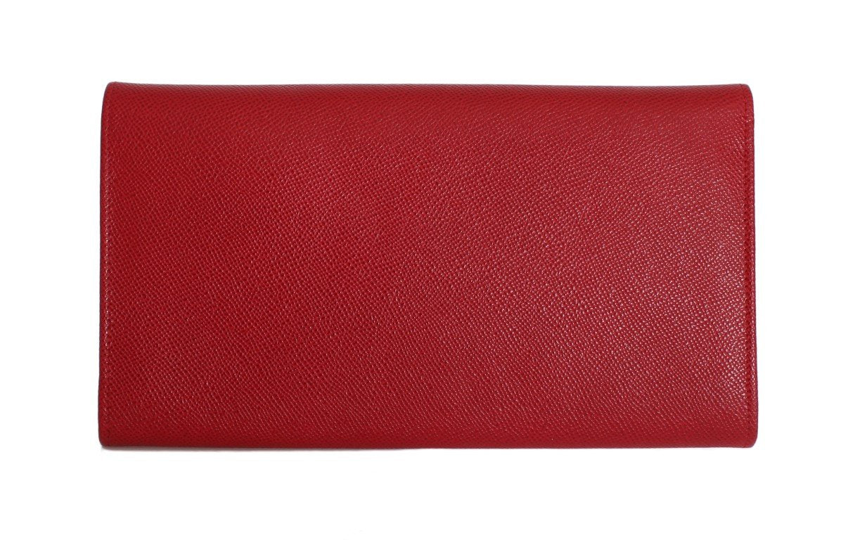 Red Leather Dauphine Continental Wallet