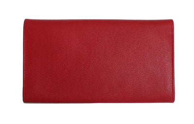 Red Leather Dauphine Continental Wallet