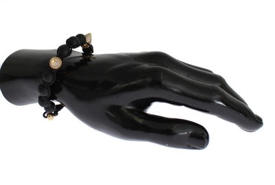 Matte Onyx CZ Gold 925 Silver Bracelet