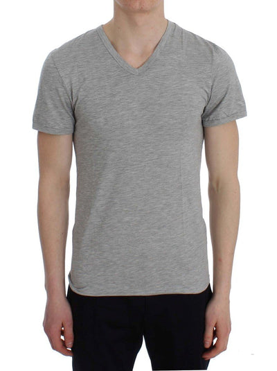 Gray Modal Stretch V-neck Underwear T-shirt