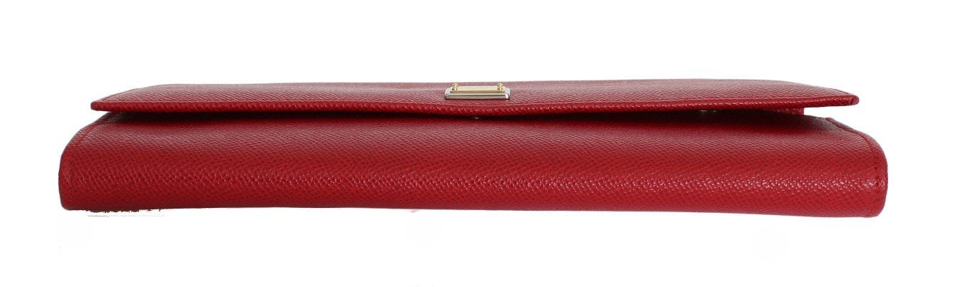 Red Leather Dauphine Continental Wallet
