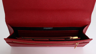 Red Leather Dauphine Continental Wallet