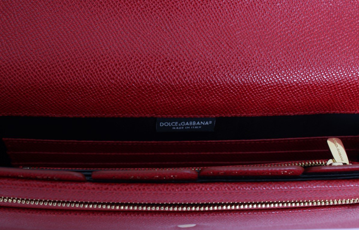 Red Leather Dauphine Continental Wallet