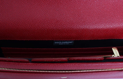 Red Leather Dauphine Continental Wallet
