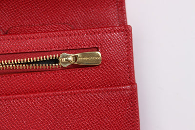 Red Leather Dauphine Continental Wallet