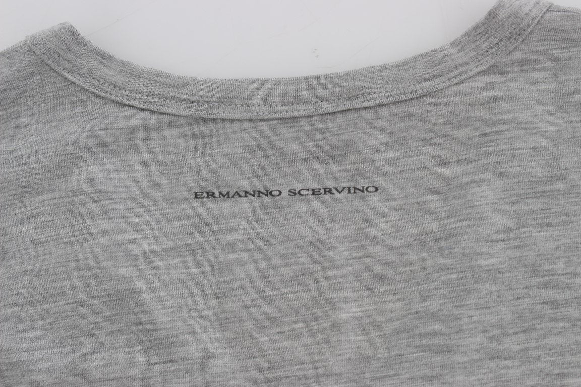 Gray Modal Stretch V-neck Underwear T-shirt