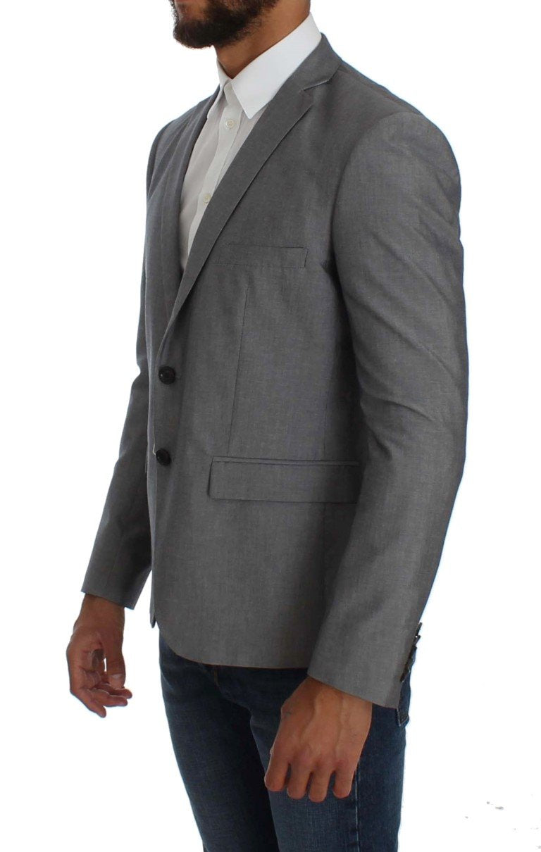 Gray Regular Fit Wool Blend Blazer Jacket