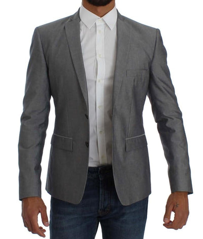 Gray Regular Fit Wool Blend Blazer Jacket