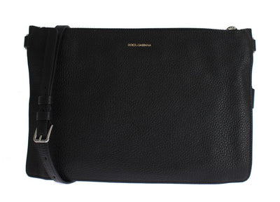 Black Leather Shoulder Cross Body Messenger Bag Purse