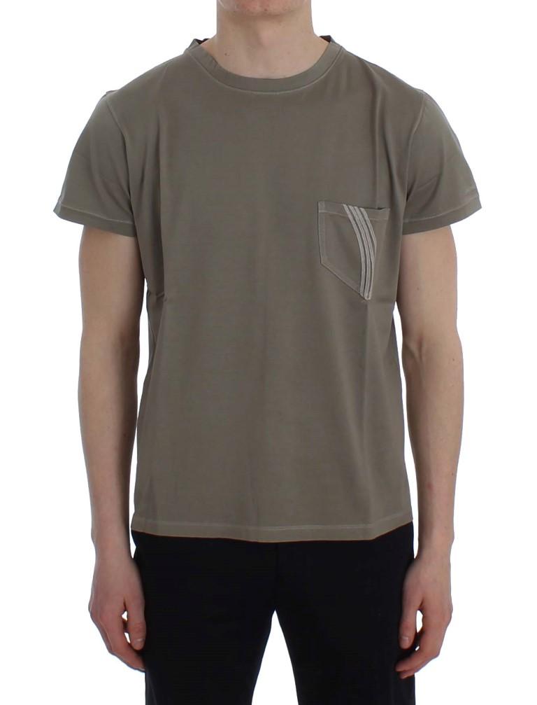 Green Kaki Cotton Crewneck T-shirt
