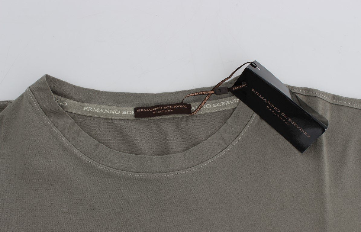 Green Kaki Cotton Crewneck T-shirt