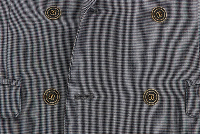 Blue Double Breasted Regular Fit Blazer