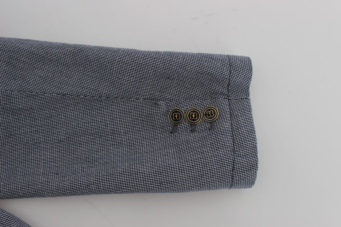 Blue Double Breasted Regular Fit Blazer