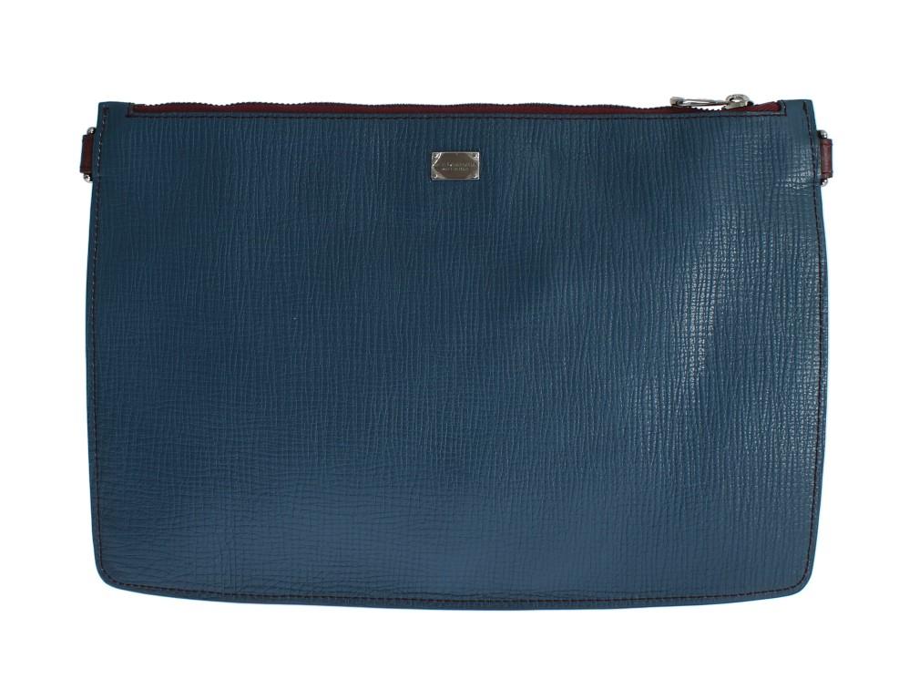 Blue Leather Shoulder Cross Body Messenger Bag Purse