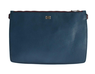 Blue Leather Shoulder Cross Body Messenger Bag Purse