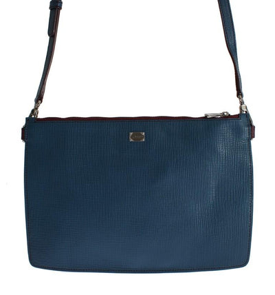 Blue Leather Shoulder Cross Body Messenger Bag Purse