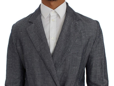 Blue Double Breasted Regular Fit Blazer