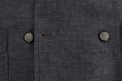 Blue Double Breasted Regular Fit Blazer