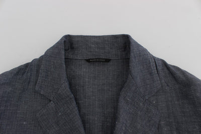 Blue Double Breasted Regular Fit Blazer