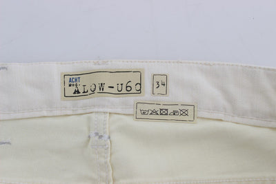 Beige Cotton Stretch Regular Fit Jeans