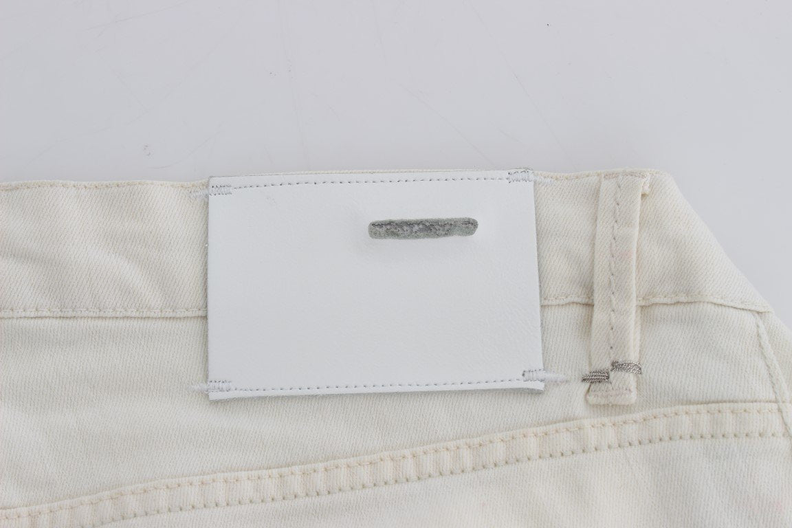 Beige Cotton Stretch Regular Fit Jeans