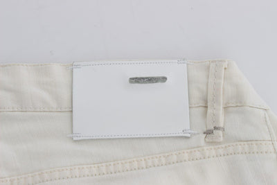 Beige Cotton Stretch Regular Fit Jeans