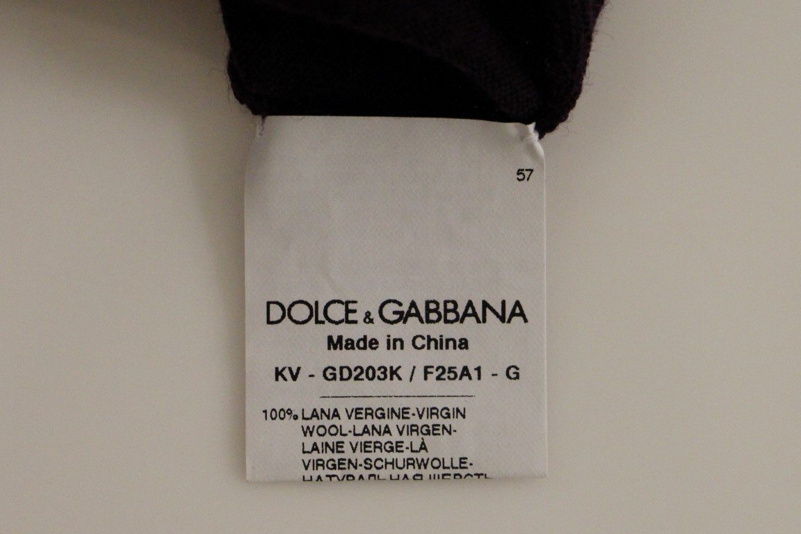 Purple Virgin Wool Logo V-neck Sweater