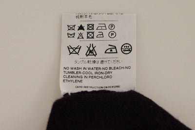 Purple Virgin Wool Logo V-neck Sweater
