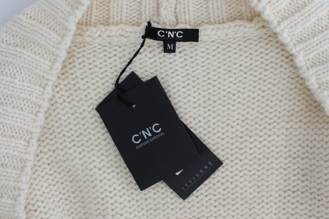 White knitted cardigan