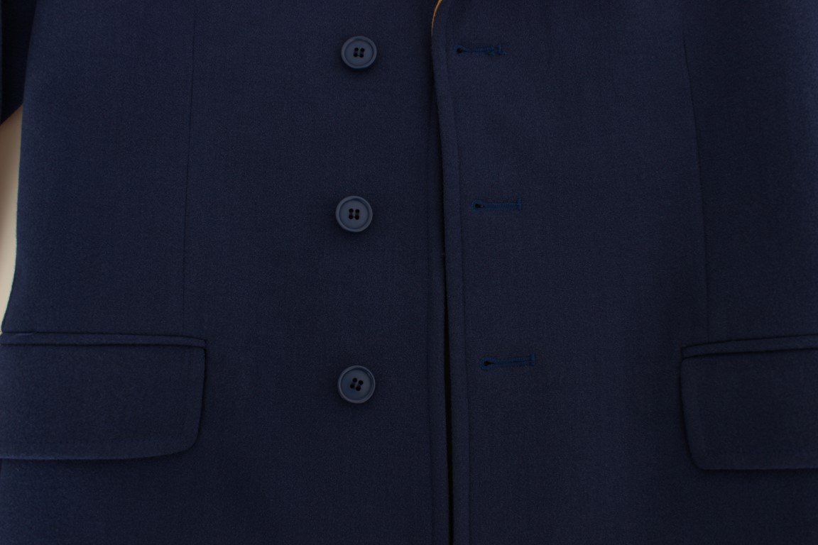 Blue Three Button Blazer Jacket