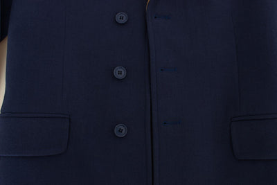 Blue Three Button Blazer Jacket